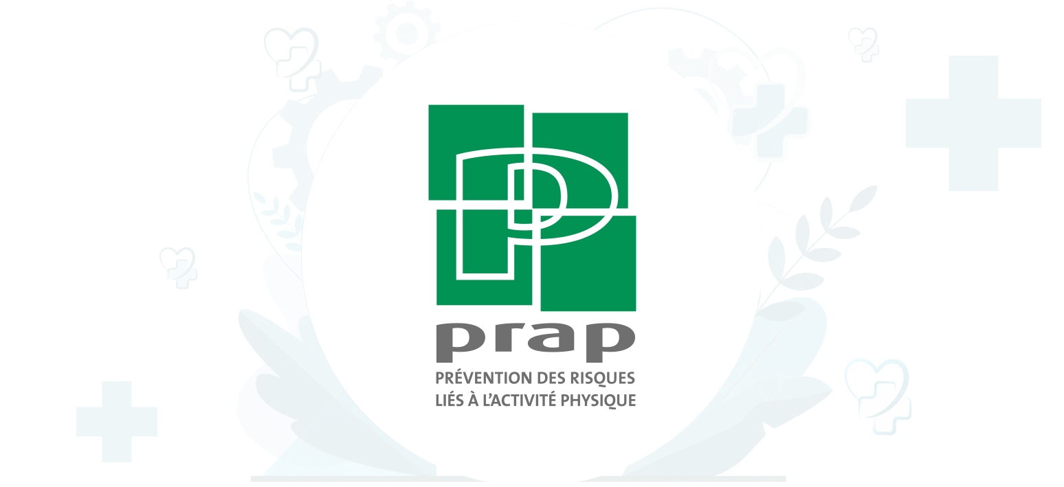 Formation PRAP (Prévention des Risques liés à l'Activité Physique) logo sur illustration flat design de Formez-vous bien